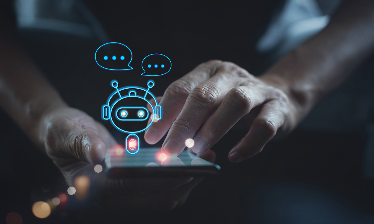 chatbox being used on mobile phone