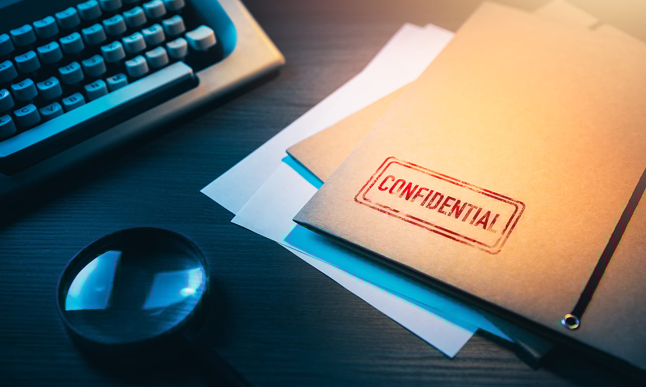 folder labelled confidential